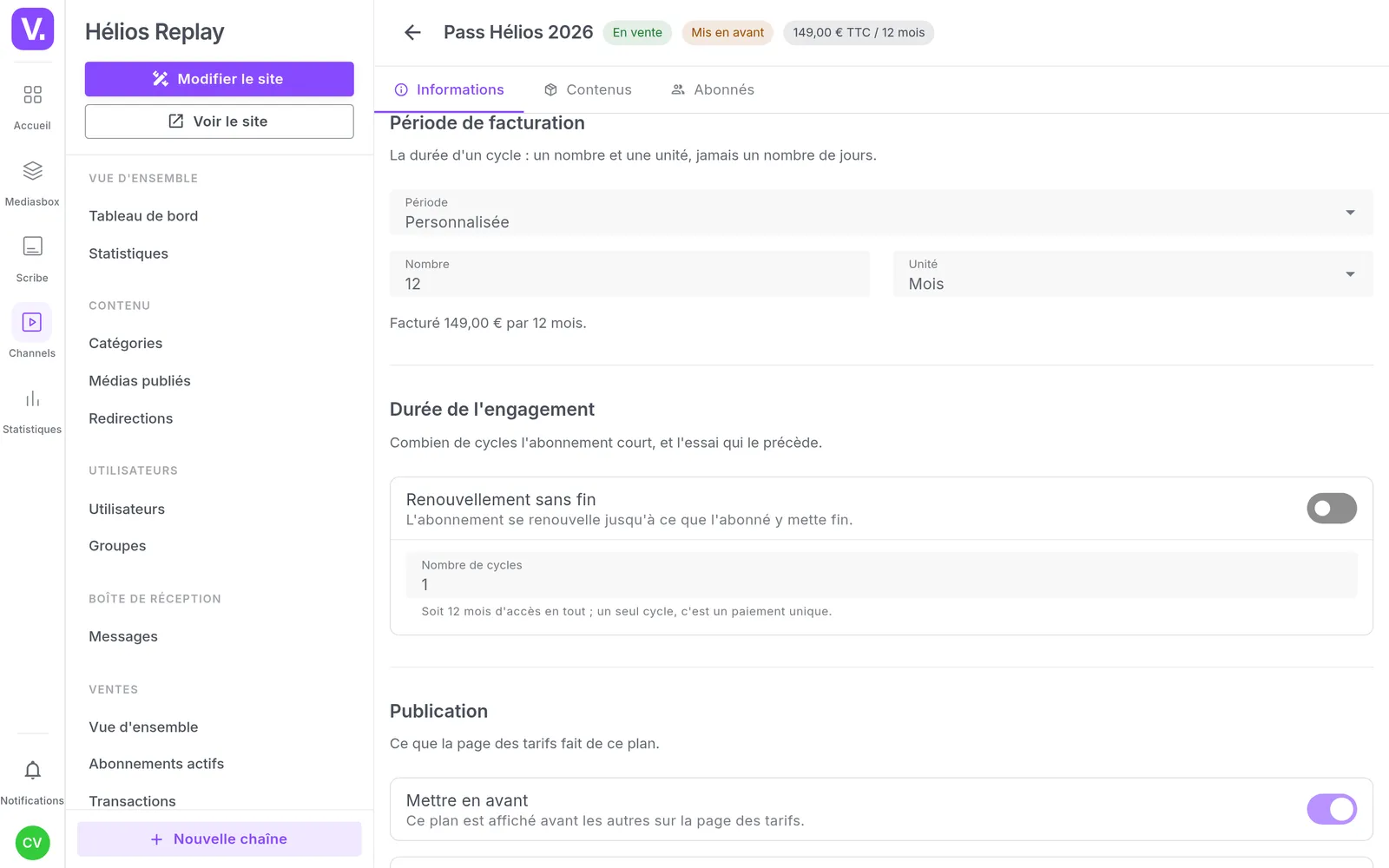 The pass pricing: price including tax, single payment and twelve months of access