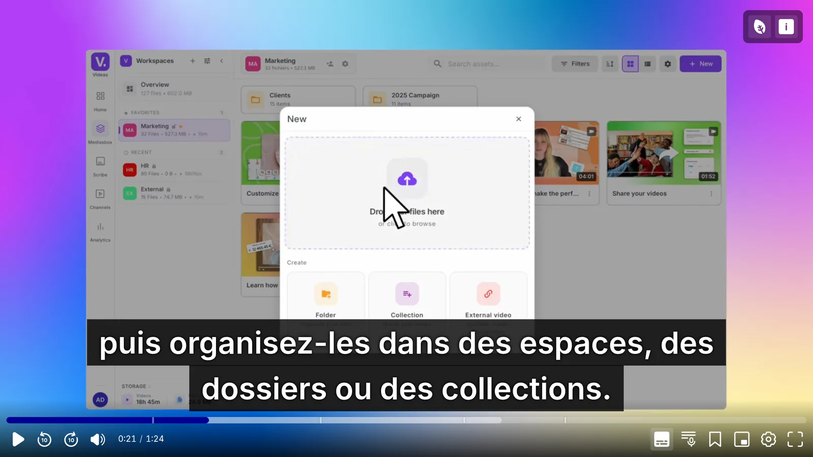 Le réglage de taille des sous-titres, choisi sur Grande
