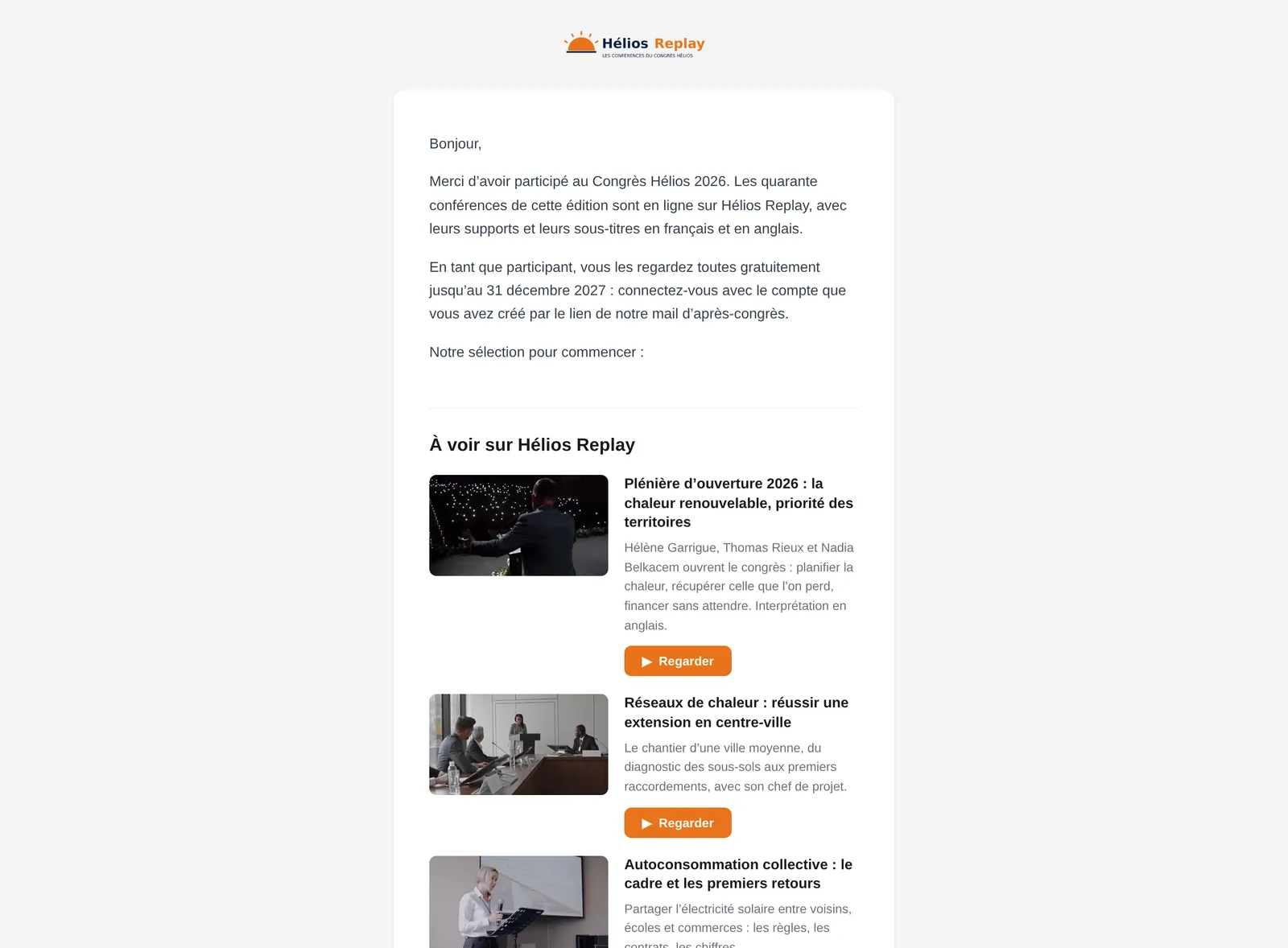 The campaign announcing the edition's replays, with its selection of talks