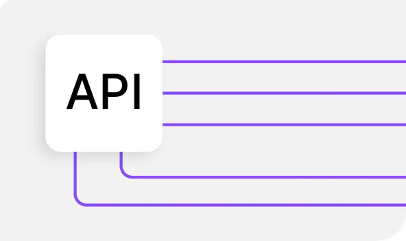Une brique « API » d'où partent plusieurs liaisons vers d'autres systèmes.