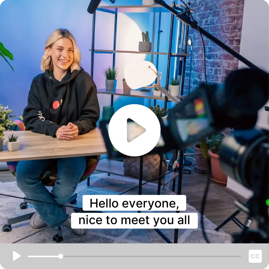 Video example with automatic subtitles in the Videas player