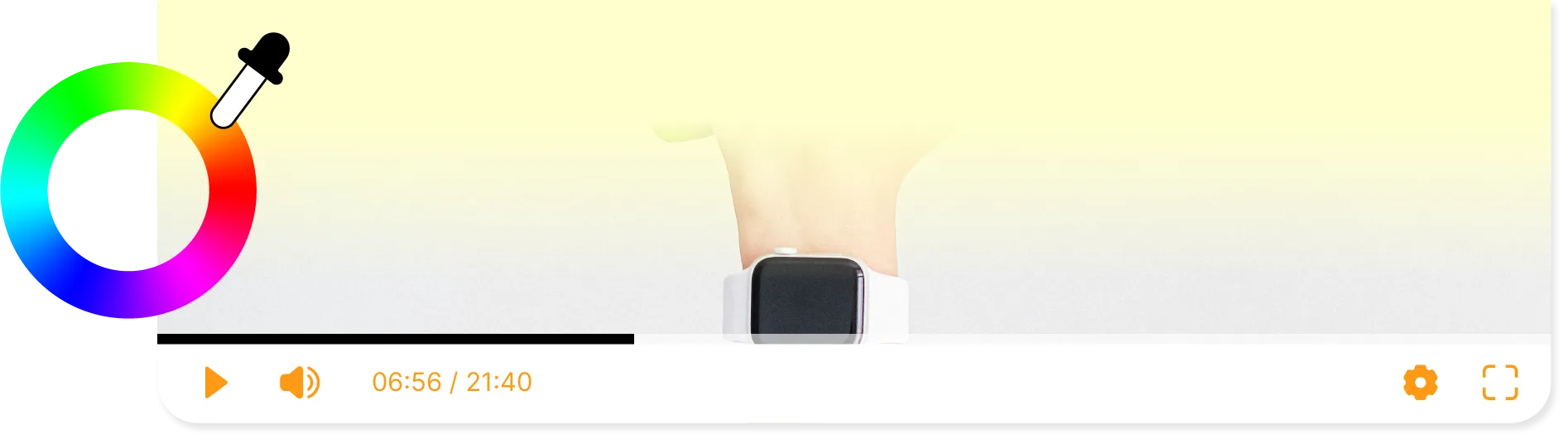 Éditeur de thème du lecteur avec upload de logo, sélecteur de couleurs et configuration de miniature