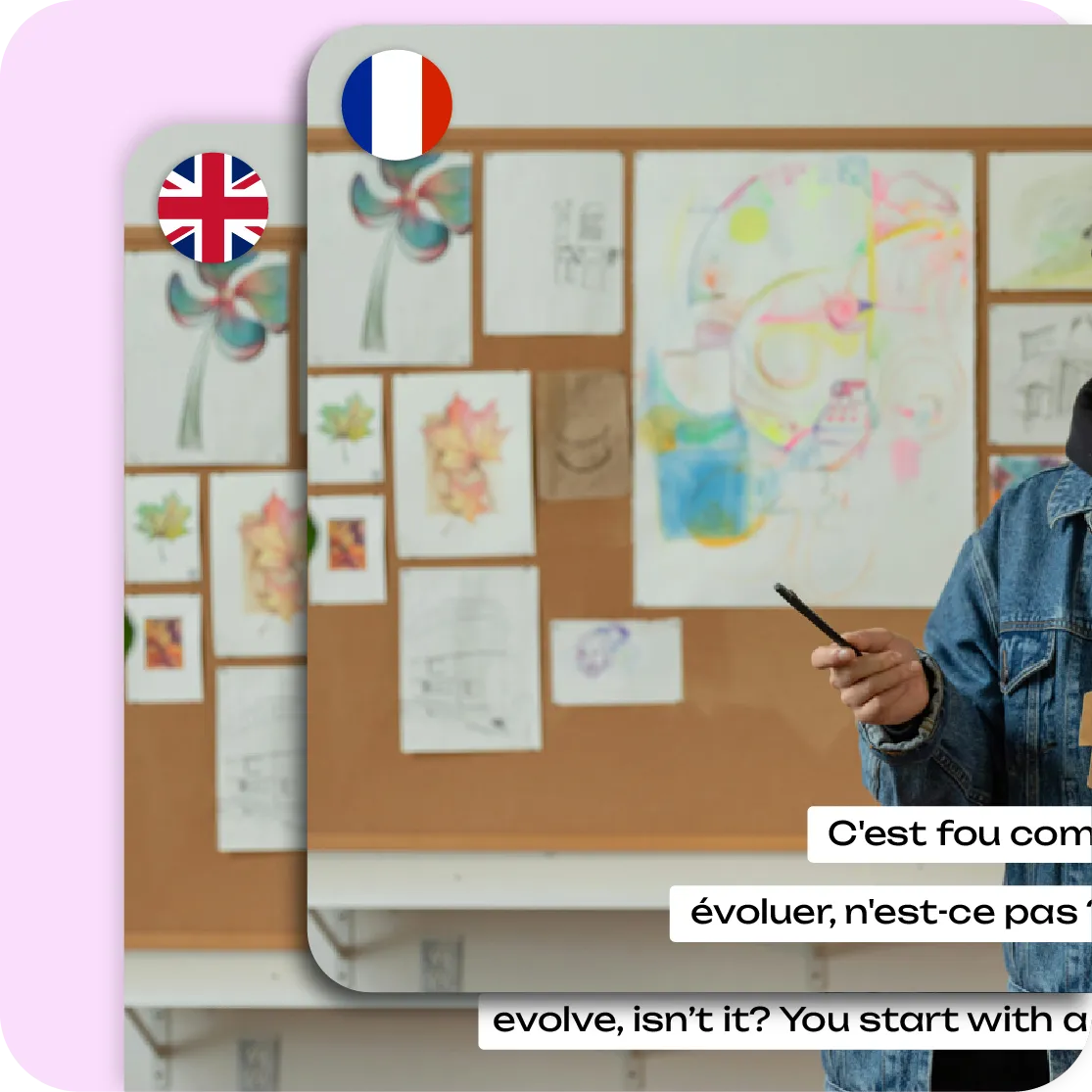 La même vidéo en deux versions, sous-titrée en français et en anglais.