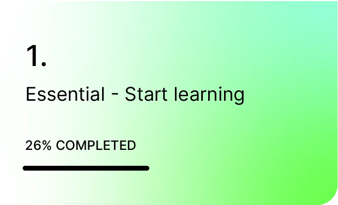 La carte d'un module de cours avec sa barre de progression : 26 % terminé.