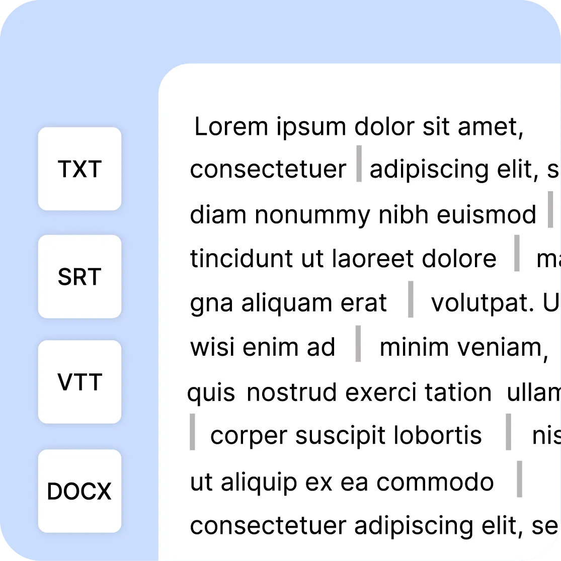 Text with multiple export formats