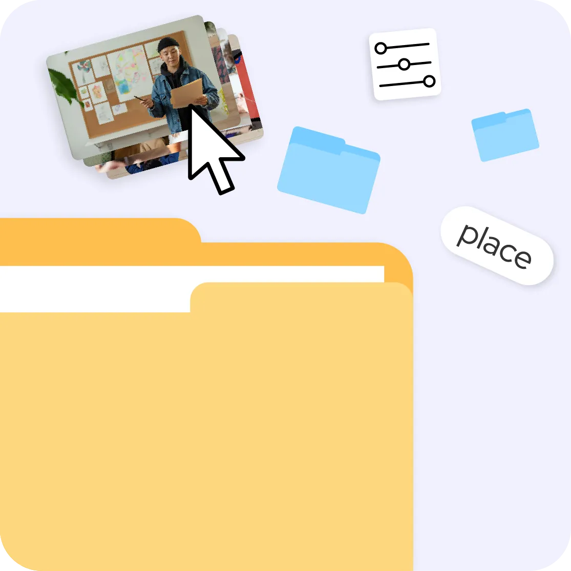Mediasbox folder structure with tags and collections