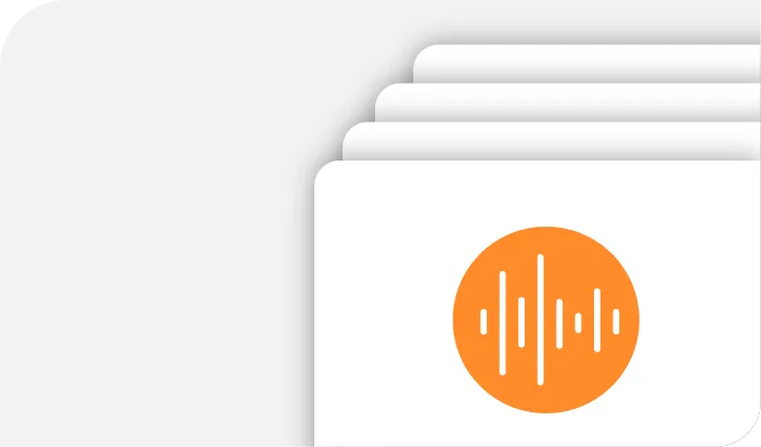 Des fichiers empilés portant l'icône d'une forme d'onde audio.