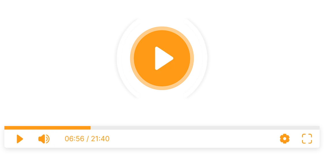 Video player carrying the client's brand, with no advertising.
