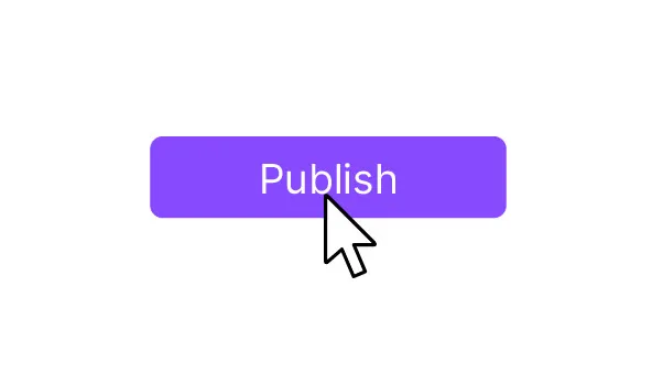 A Publish button with the cursor on it.