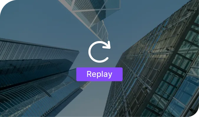 Une vidéo terminée, avec sa flèche circulaire et son bouton de replay.