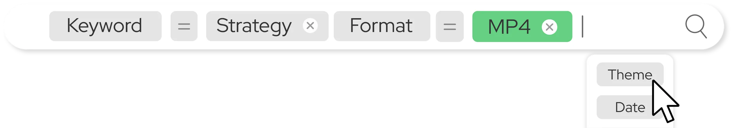 Advanced search engine with filters in Mediasbox