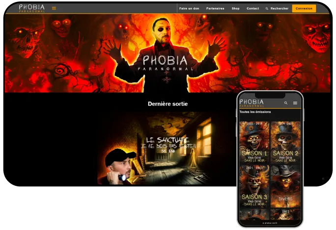 Plateforme VOD films d'horreur Phobia sur Videas