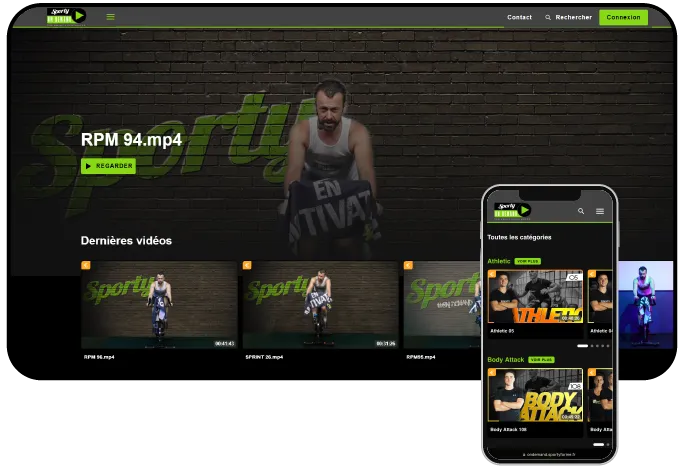 plateforme VOD de Sporty forme