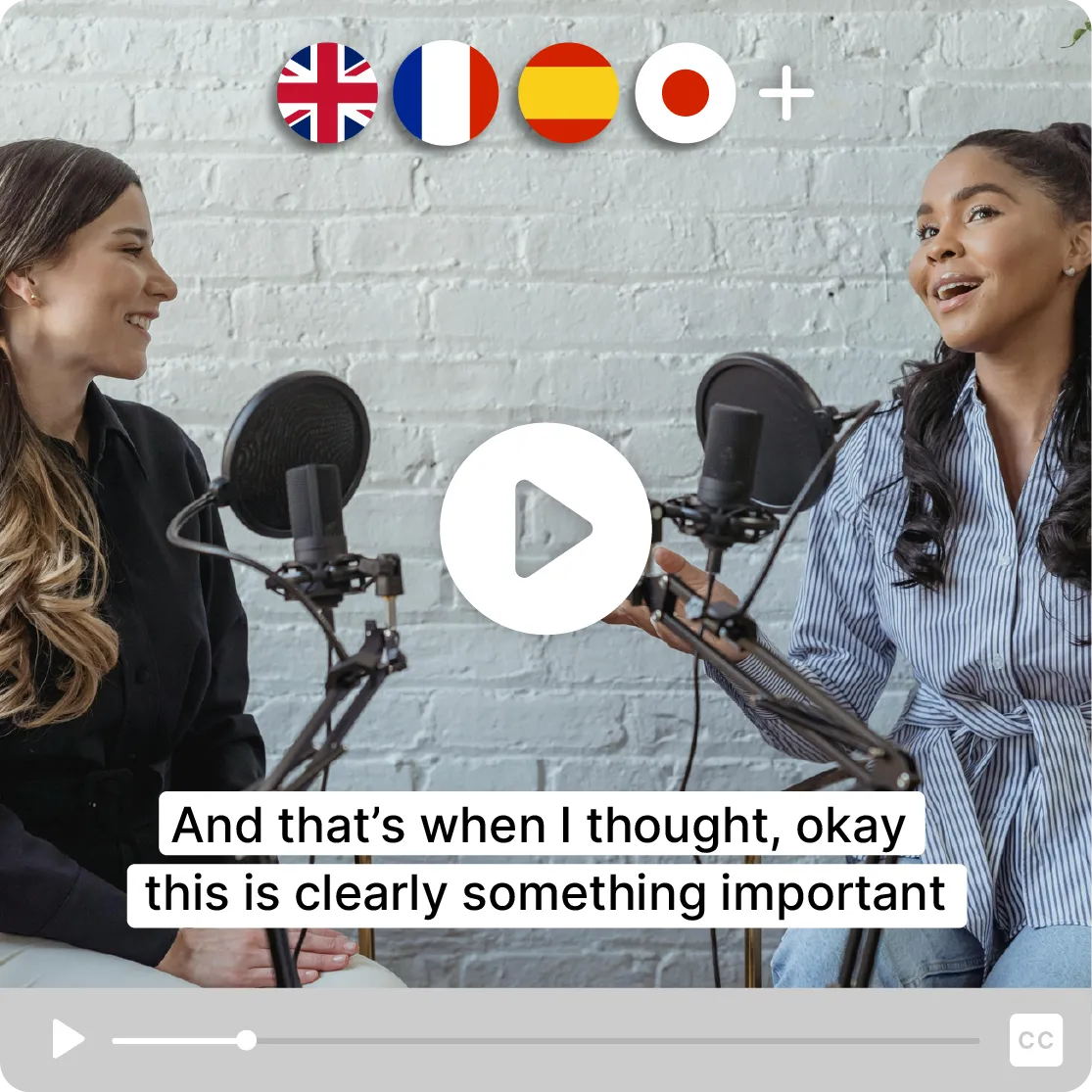 Interface de génération de sous-titres IA Videas avec support multilingue