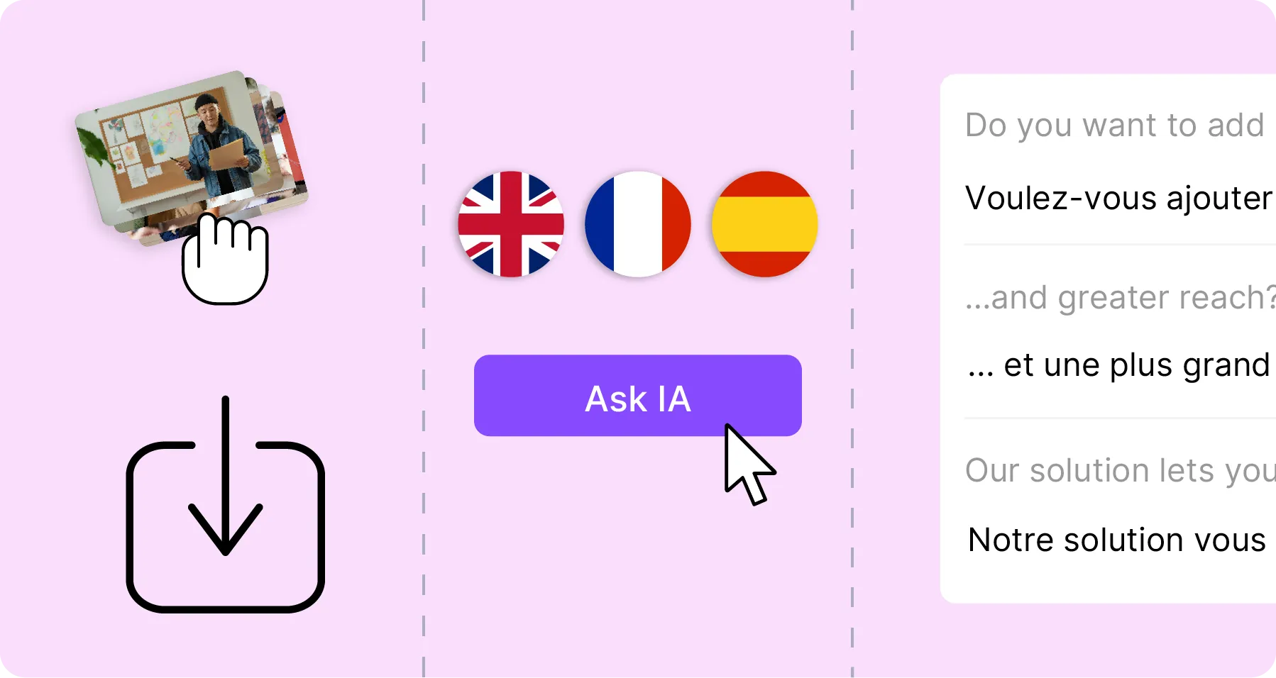 Traduction vidéo en 3 étapes