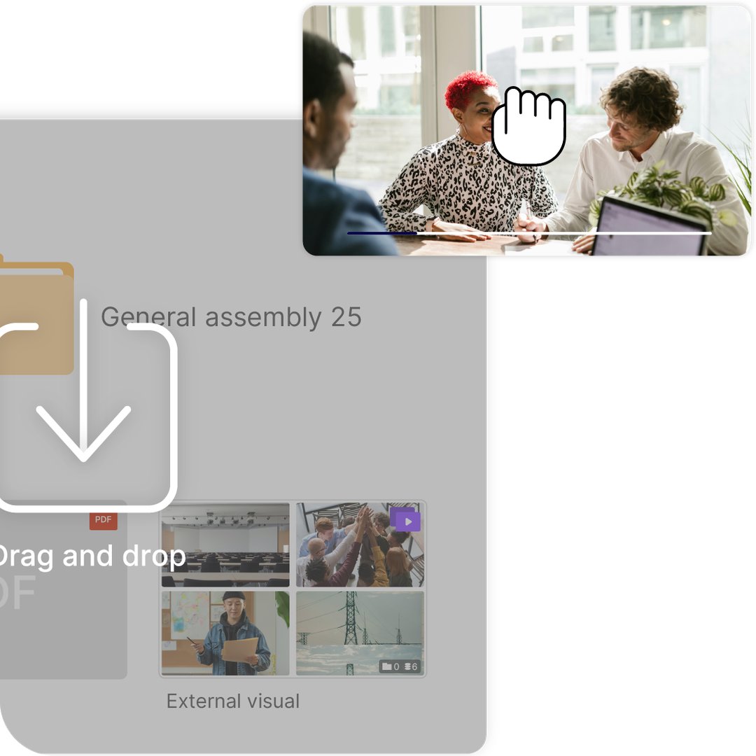 Glisser-déposer d'une vidéo dans l'interface Videas illustrant la facilité d'utilisation