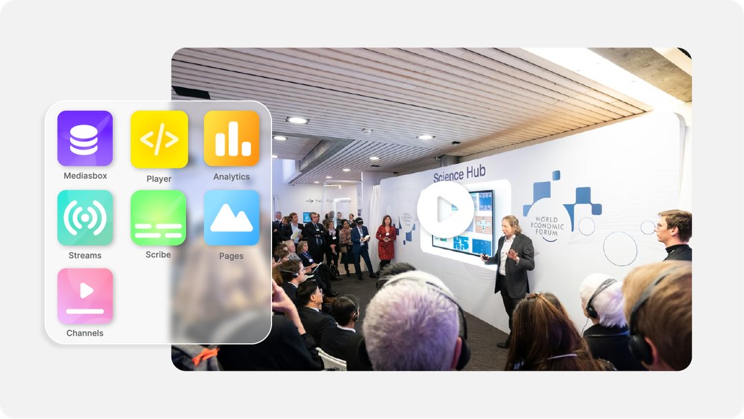 Interface Videas présentant les fonctionnalités intégrées pour les événements en direct