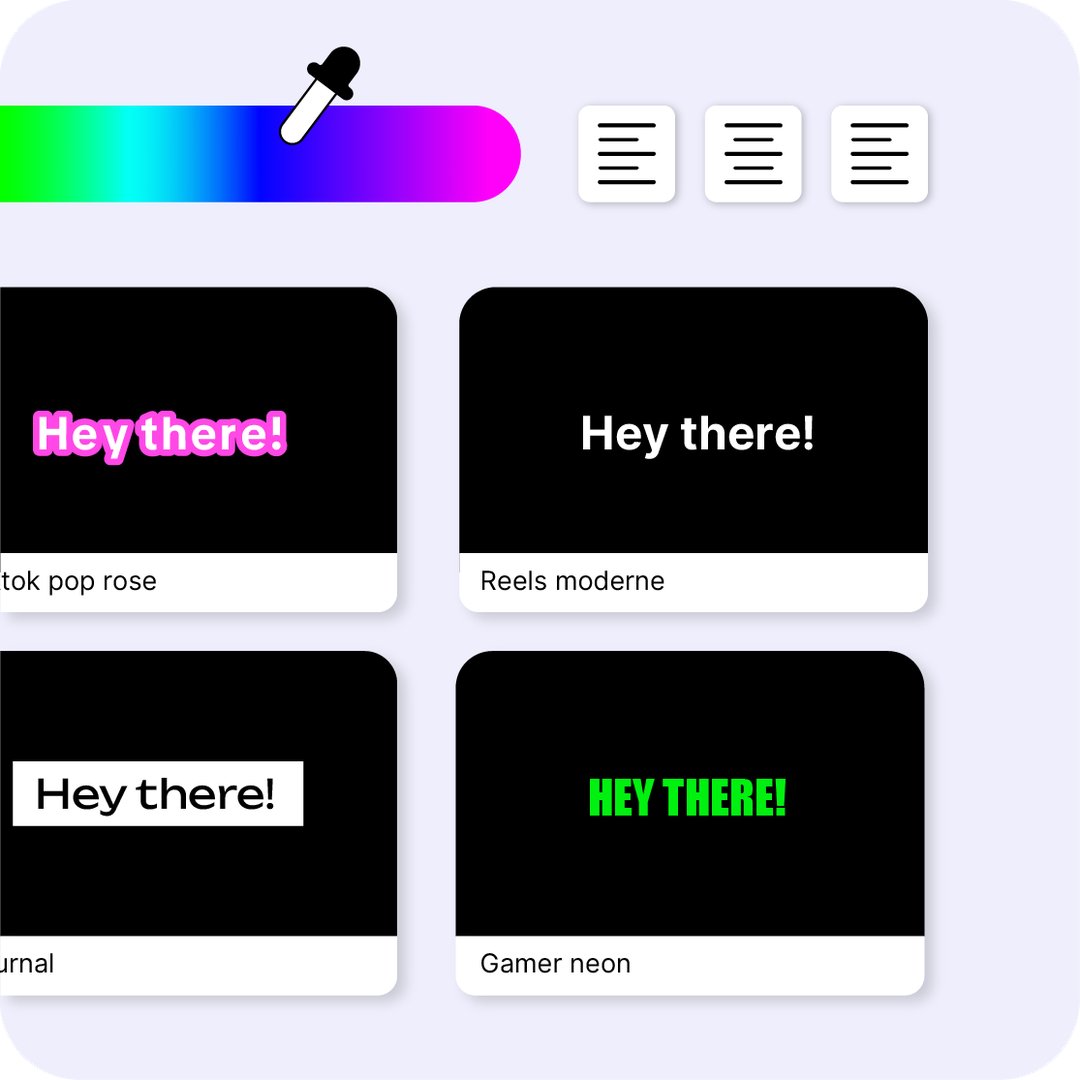 Panneau de personnalisation des sous-titres dans l'interface Videas
