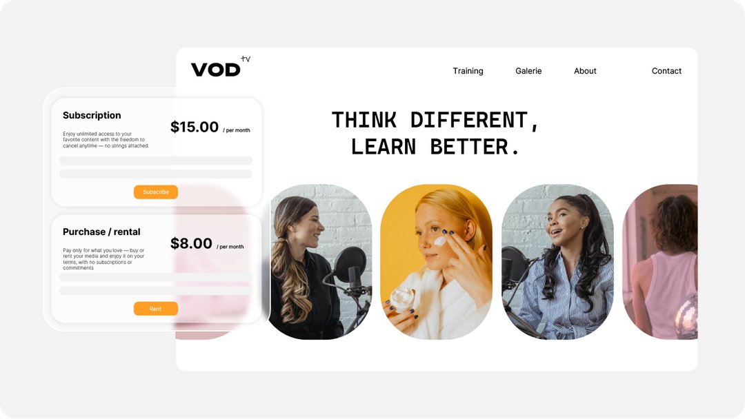 Interface de la plateforme VOD Videas pour la monétisation vidéo