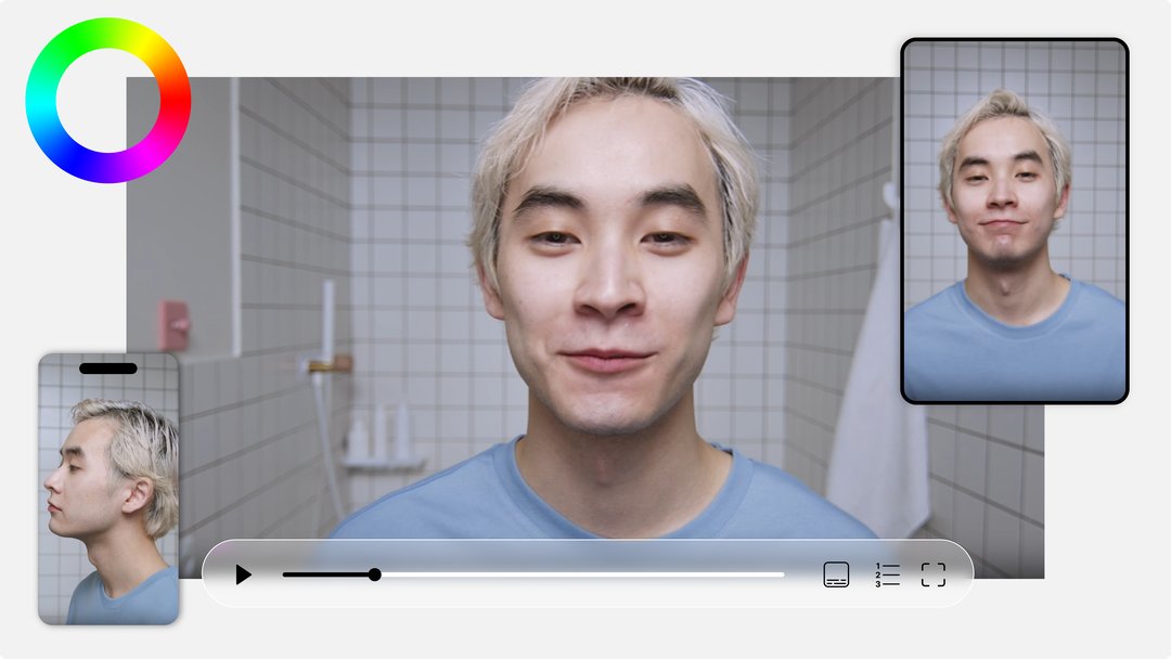 Lecteur Videas intégré sur un site web montrant les contrôles personnalisés, sous-titres et chapitres