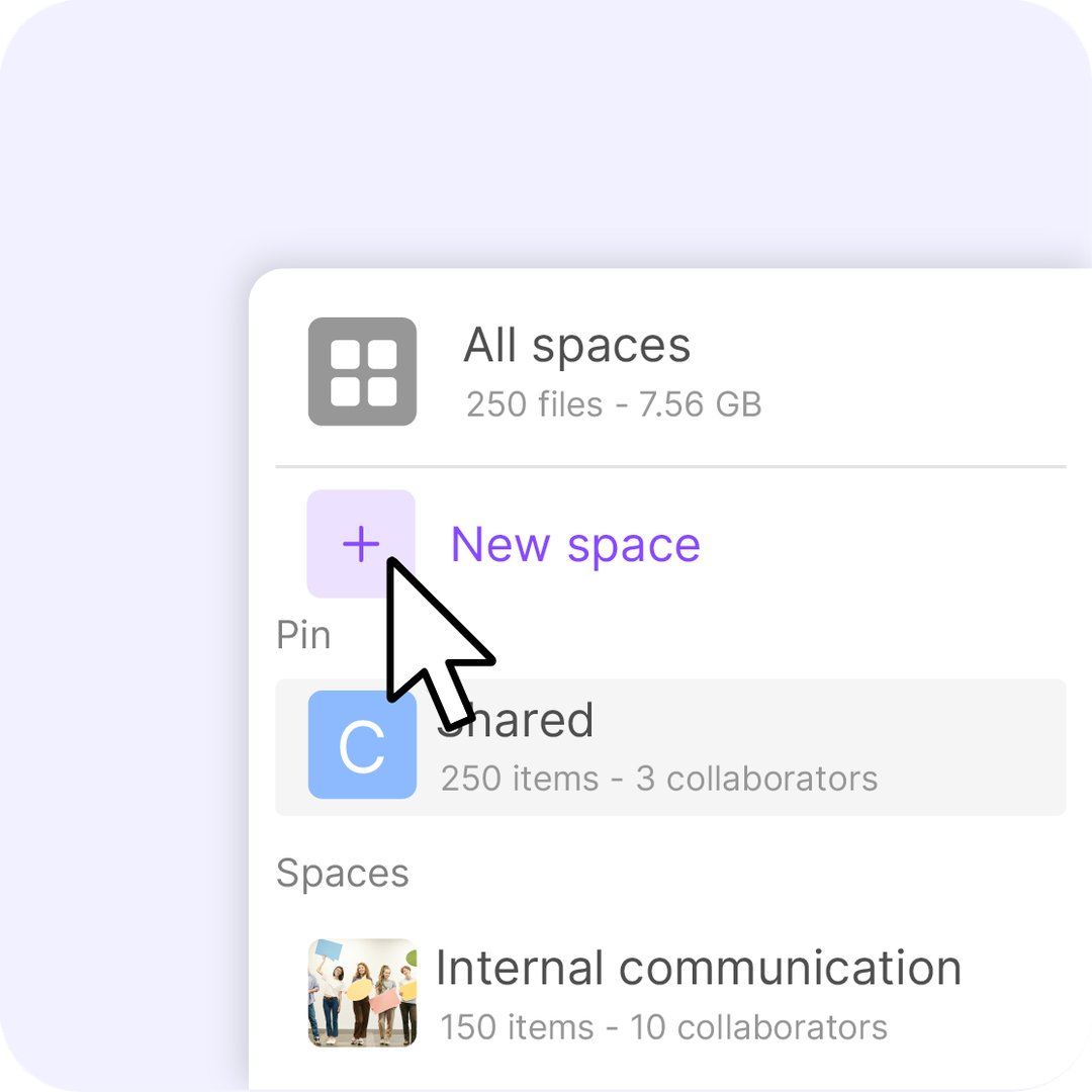 Espaces collaboratifs avec membres d'équipe et accès par rôle