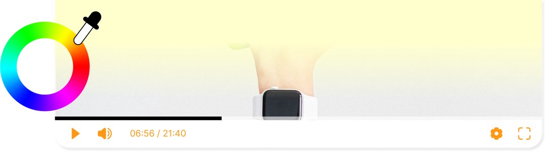 Éditeur de thème du lecteur avec upload de logo, sélecteur de couleurs et configuration de miniature