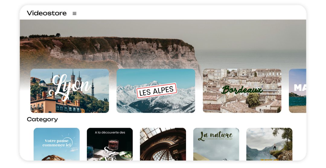 Interface personnalisable de boutique vidéo VOD/SVOD