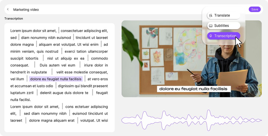 Éditeur de transcription vidéo Videas